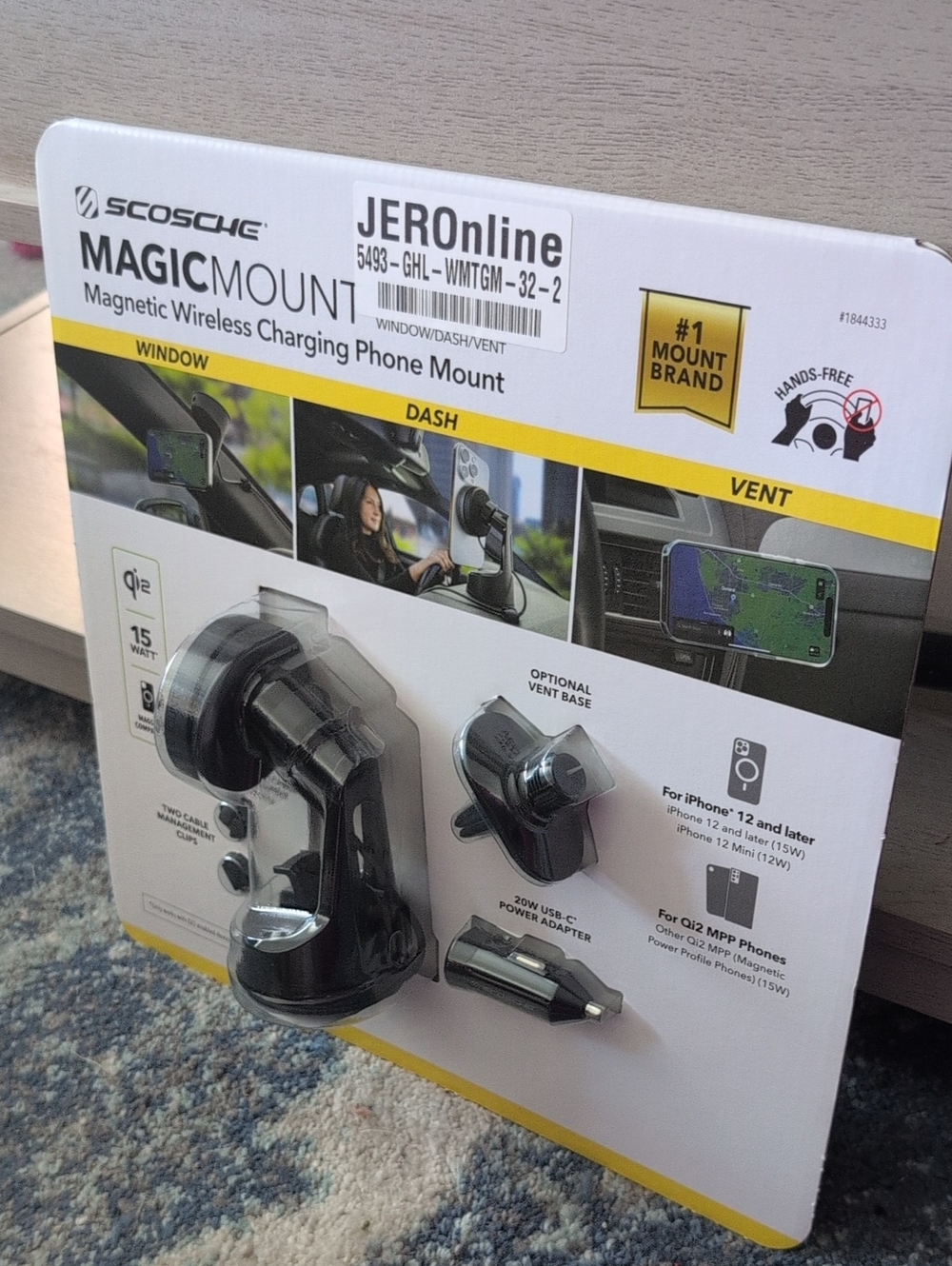 Scosche MagicMount Magnetic Wireless Charging Phone Mount